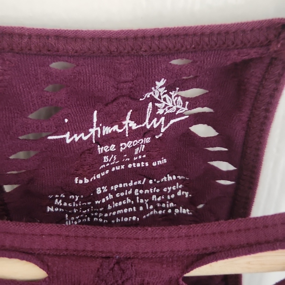 Intimately Free People Bralette Xs/s Burgundy - Picture 4 of 5